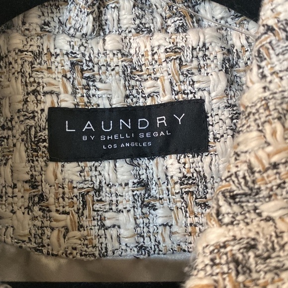 LAUNDRY BY SHELLI SEGAL Tweed Belted Jacket Size L - Picture 7 of 8
